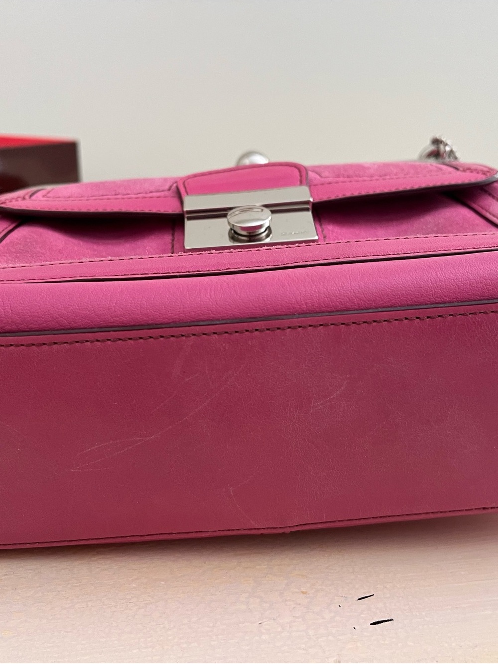 Rare Vintage Coach Pink Suede Kisslock Purse - Picture 7 of 9